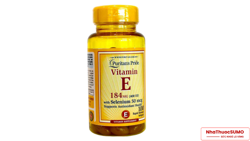 Vitamin E Mỹ 184mg with Selen Puritan's Pride