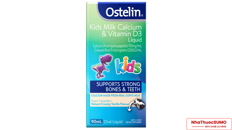TPCN Ostelin bổ sung vitamin D thêm sữa bò tươi cho trẻ trên 7 tháng tuổi