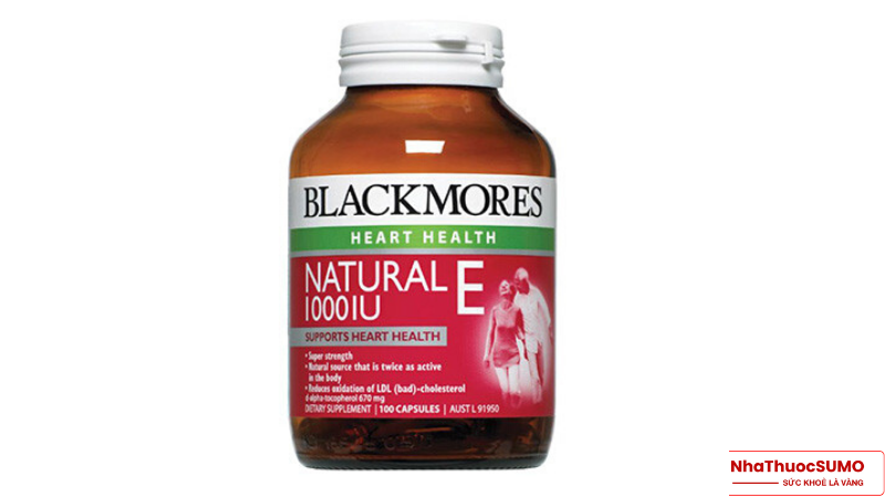Viên uống Blackmores Natural E 1000IU, được chiết xuất 100%, bổ sung hàm lượng Vitamin E hoàn toàn tự nhiên, giúp da đẹp hơn, chống quá trình lão hoá