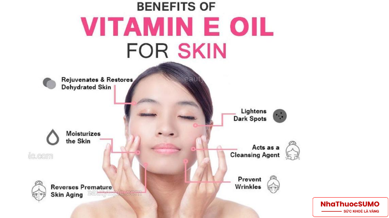 Vitamin E có nhiều tác dụng chống oxy hoá trên da