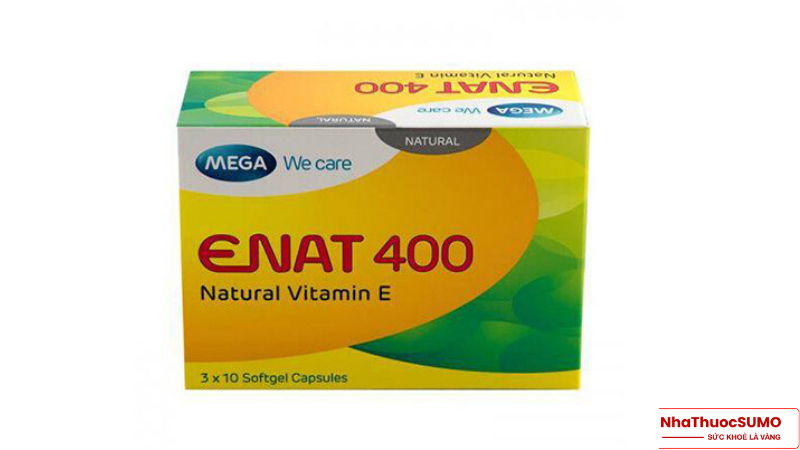 Vitamin E Nat 400 là một sản phẩn sản xuất bởi công ty được phẩm Mega We Care, một công ty dược phẩm đến từ Thái Lan. Enat 400 chứa chất chống oxy hoá mạnh, bảo vệ biểu bì, cơ thể khỏi các vi khuẩn có hại. Sản phẩm có nguồn gốc tự nhiên, do đó cơ thể dễ dàng hấp thụ