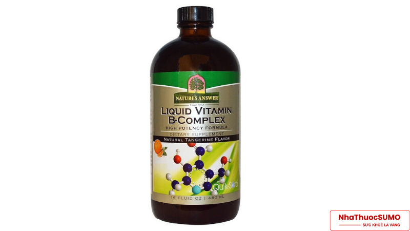 Nước uống bố sung Vitamin B-complex, Nature's Answer Mỹ, Liquid Vitamin B-Complex, vị Quýt tự nhiên, 16 fl oz (480 ml)