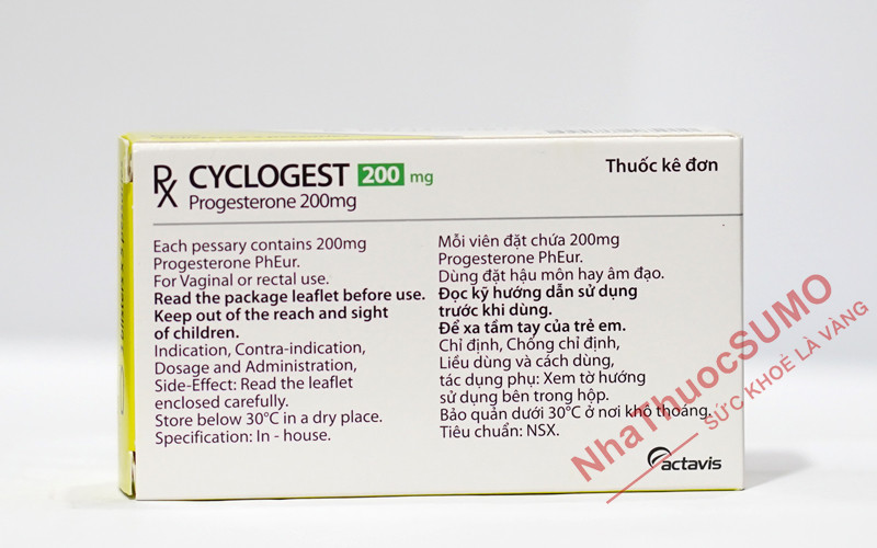 Tham khảo thêm thông tin về thuốc cyclogest có hàm lượng 200mg