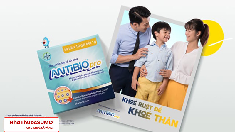 Antibio Pro giúp cả gia đình nâng cao sức khỏe đường ruột cho môt cuộc sống có chất lượng tốt hơn. Sản phẩm hiện đang được phân phối bởi Nhà Thuốc SUMO