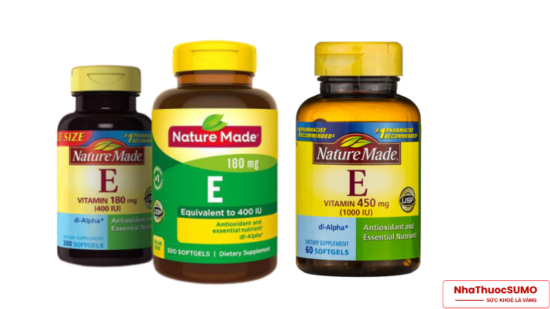 Các sản phẩm bổ sung Nature made vitamin E cung cấp các hàm lượng khác nhau cho người bị thiếu hụt