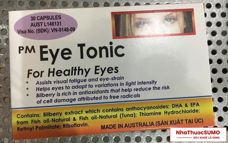 Eye tonic được đóng gói trong hộp có 3 vỉ thuốc x 10 viên
