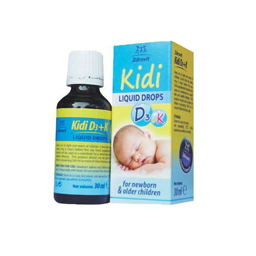 Siro Kidi D3+K cho bé hỗ trợ chống còi xương
