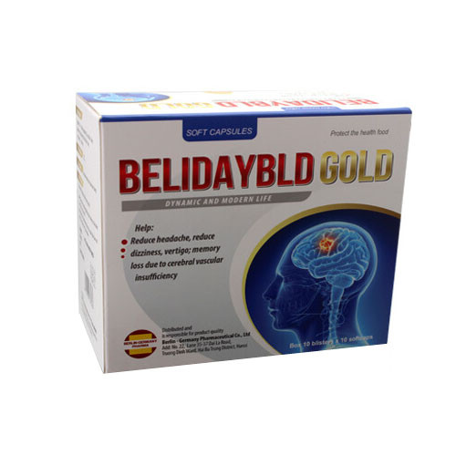 Thuốc BELIDAYBLD GOLD hỗ trợ thúc đẩy tuần hoàn máu não hộp 100 viên