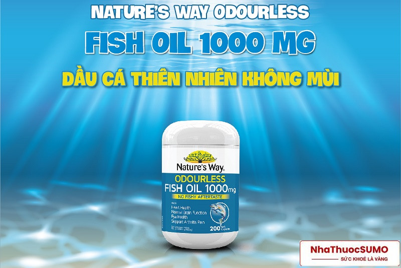 Dầu cá Nature's Way Odourless Fish Oil 1000mg là một thuốc bổ mắt cận thị rất nổi tiếng