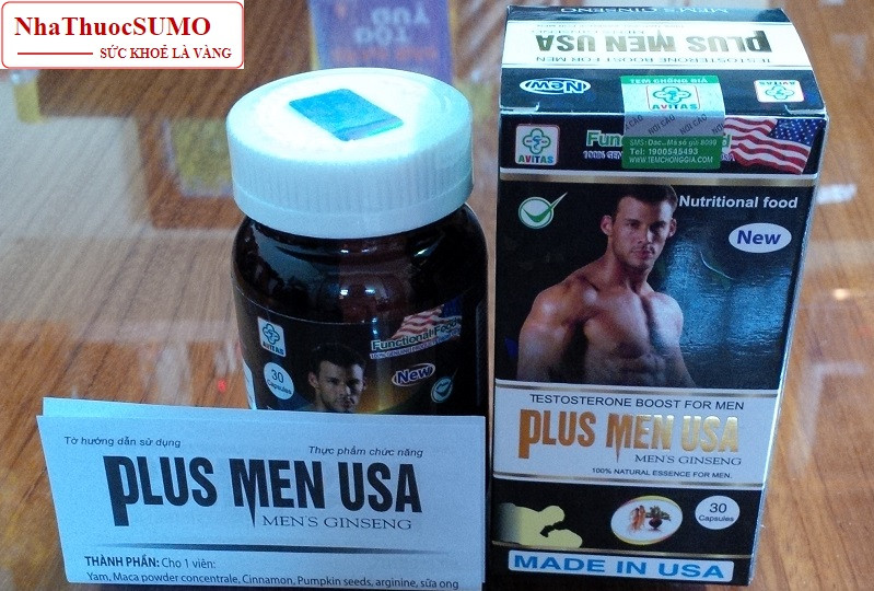 Thuốc Plus Men USA nổi tiếng với công dụng tăng hàm lượng Testosterone cho phái mạnh