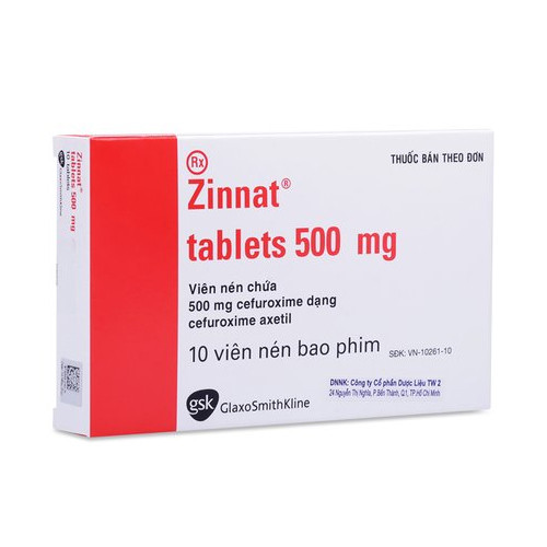 Zinnat 500mg - Hỗ trợ điều trị nhiễm trùng, nhiễm khuẩn do vi khuẩn, virus