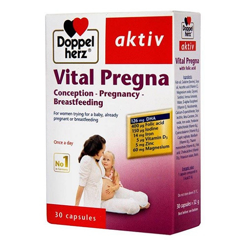 Vital Pregna Aktiv - Viên uống bổ sung vitamin và chất dinh dưỡng cho bà bầu