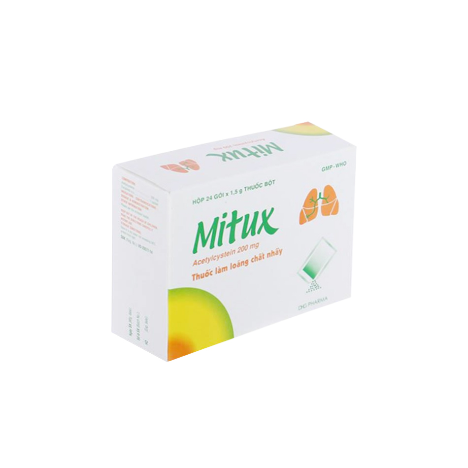 Góc nghiêng của hộp thuốc Mitux